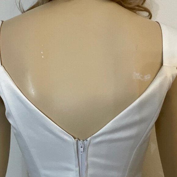 Aspeed white wedding gown corset rhinestone top 3-layer chiffon skirt EUC Size 4 - Picture 7 of 11